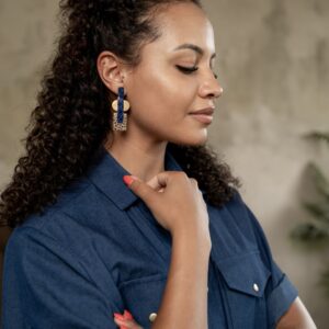 Bauhaus bőr fülbevaló