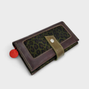 ENY női pénztárca - barna/zöld leopárd