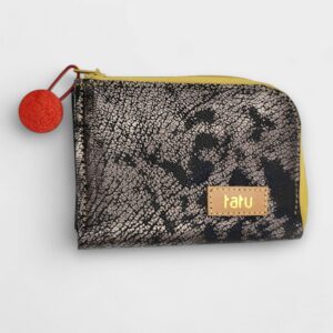 zipp mini pénztárca - fekete/aranyos