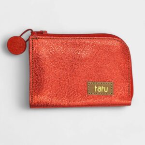 zipp mini pénztárca - metálpiros