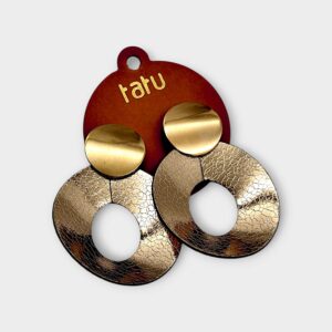 CIRCLE bőr fülbevaló - arany