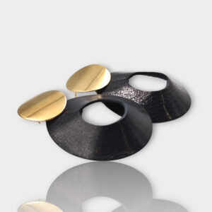 CIRCLE bőr fülbevaló - fekete