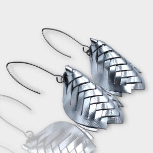 TATU bőr fülbevaló - ezüst