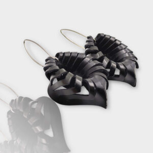 Physalis bőr fülbevaló - fekete