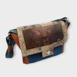 DAVIDA oldaltáska leopárd portré