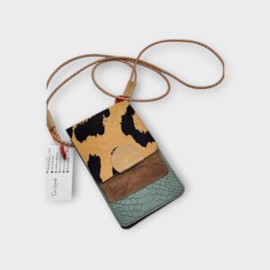 telefontartó táska - türkiz/bézs