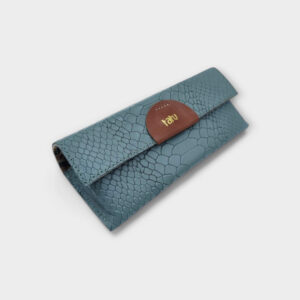 Szemüvegtok - zsálya hüllőmintás