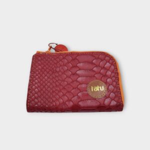 zipp mini pénztárca - bordó hüllőmintás