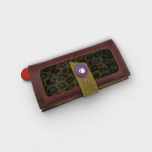 ENY női pénztárca - rusztikus barna / zöld leopárd