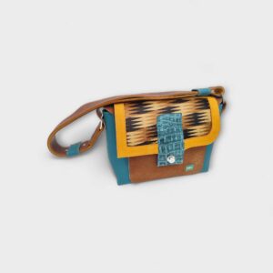 DAVIDA oldaltáska mustár, zikkzakk szőr