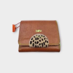 guba mini bőr pénztárca - konyak